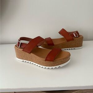 Time and Tru Tan Platform Sandals